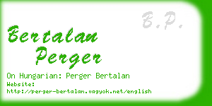 bertalan perger business card